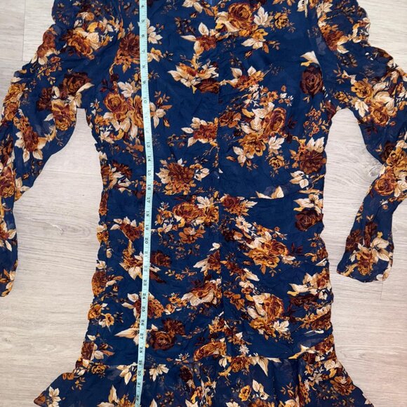 Veronica Beard Hedera Dress Electric Blue Floral Mini size 12 - Picture 7 of 13